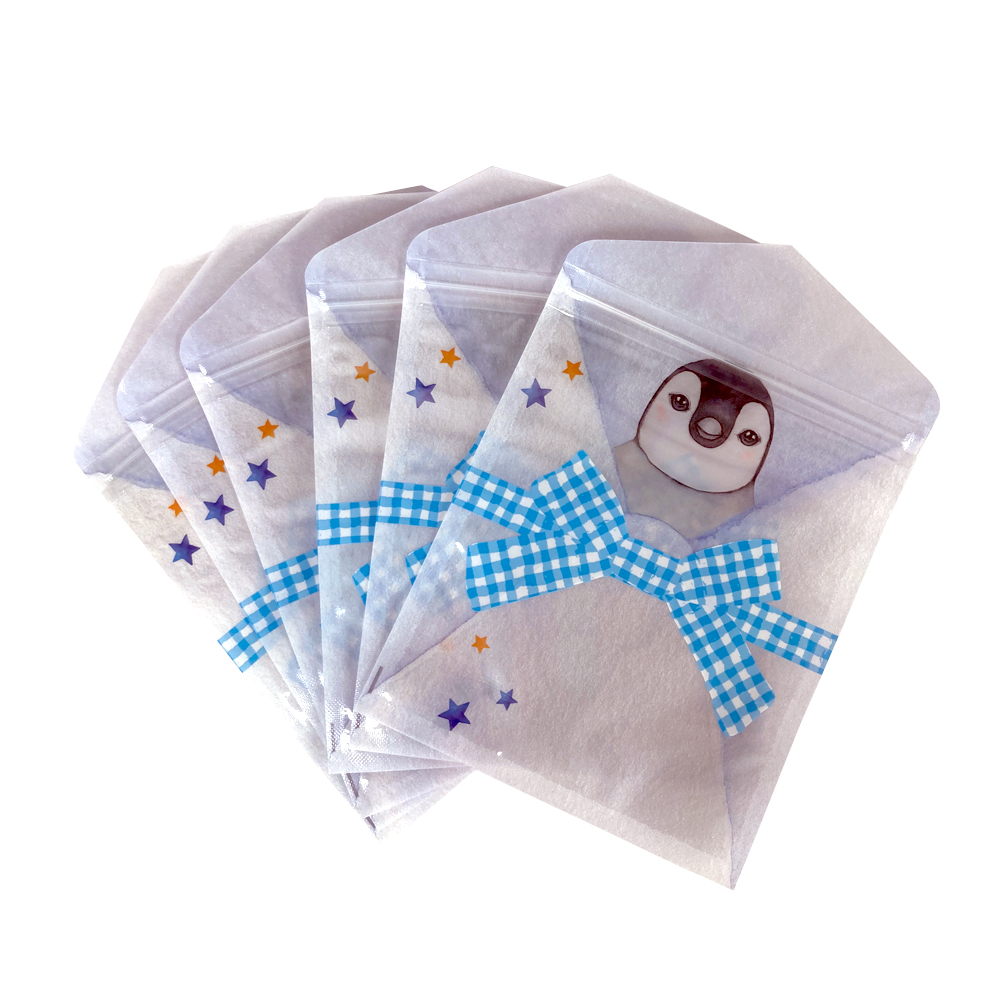 Saco Fecho Zip Zipper Bag Estampa Gato 5 Unidades Daiso